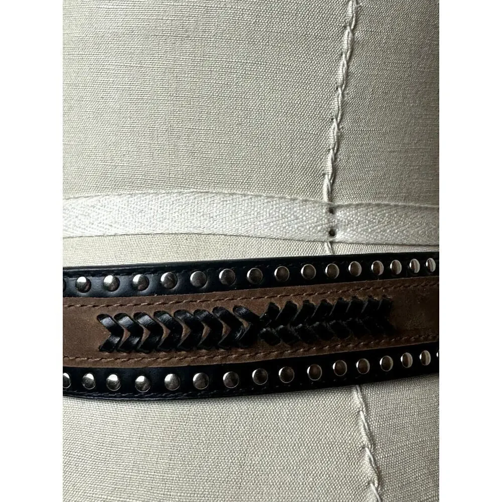 Western Black Brown Leather Men's Size 42